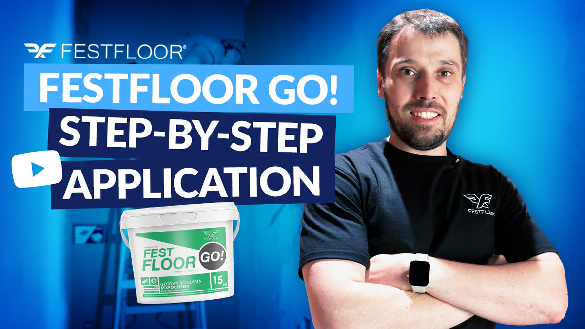 Cum se aplică microcimentul Festfloor Go! gata de utilizare – aplicare pe perete